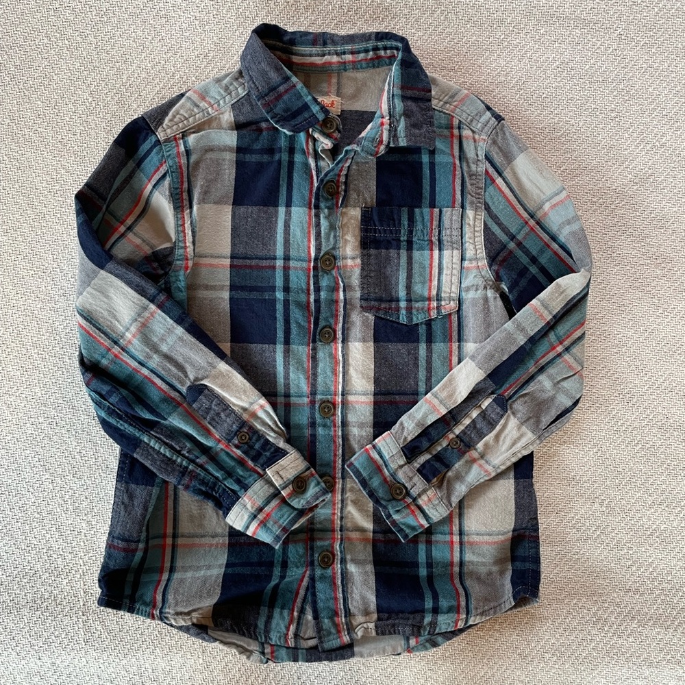 Cat & Jack™ Flannel Shirt SZ S 6/7 - Blue